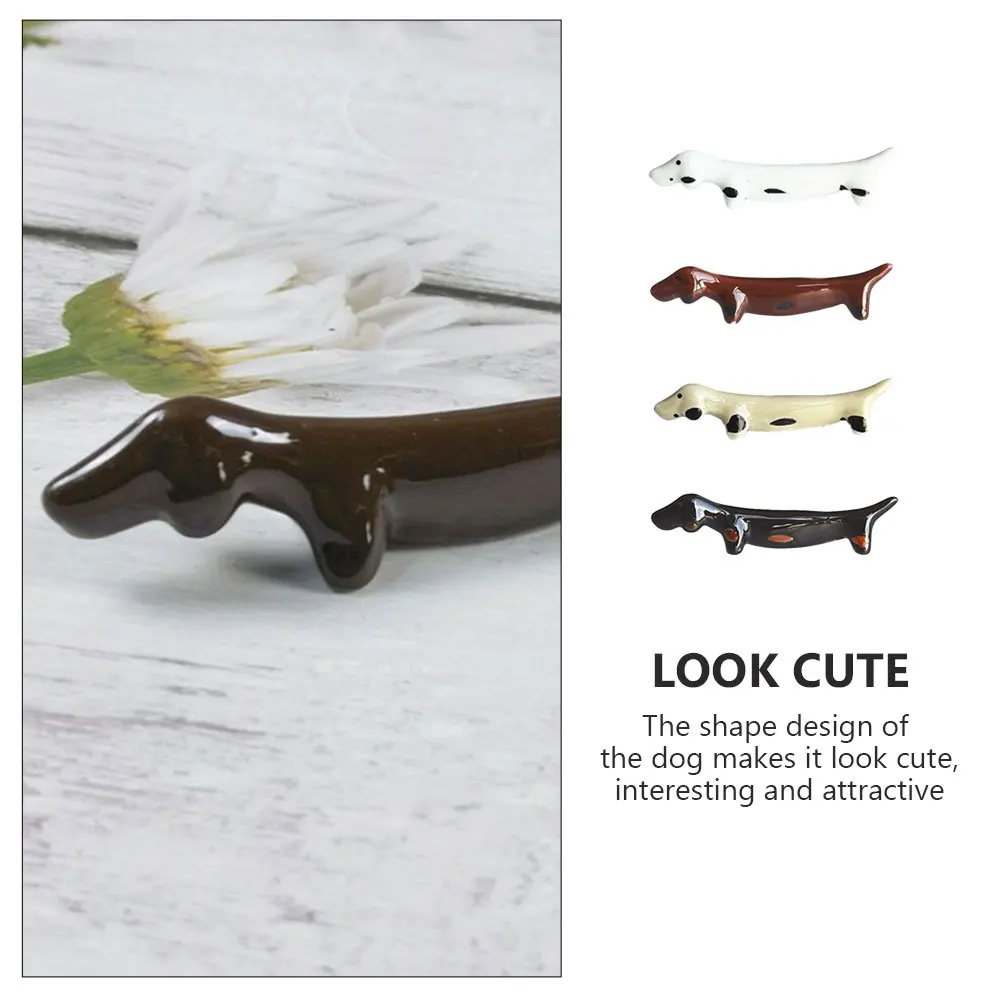 

4Pcs Portable Ceramic Spoon Holder Exquisite Chopstick Stand Kitchen Accessories Gift Chopstick Rest Chopsticks Holder