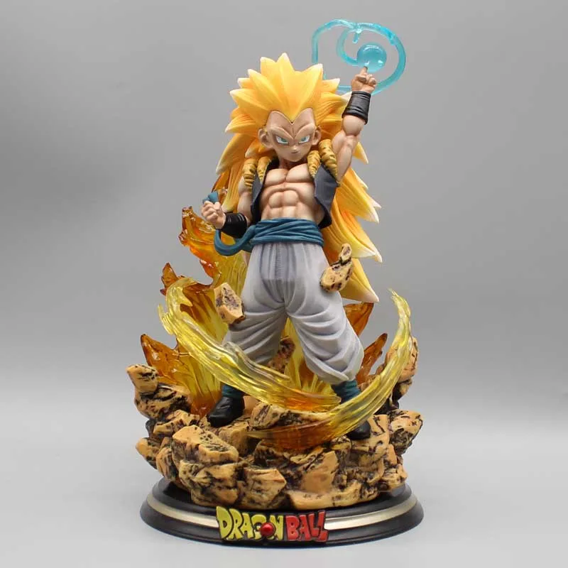 Dragon Ball Z Gotenks Figures Sjj3 Gotenks Anime Figures Super Saiyan Gk Statue Figurine 22cm Pvc Model Doll Collectible Toy Gif