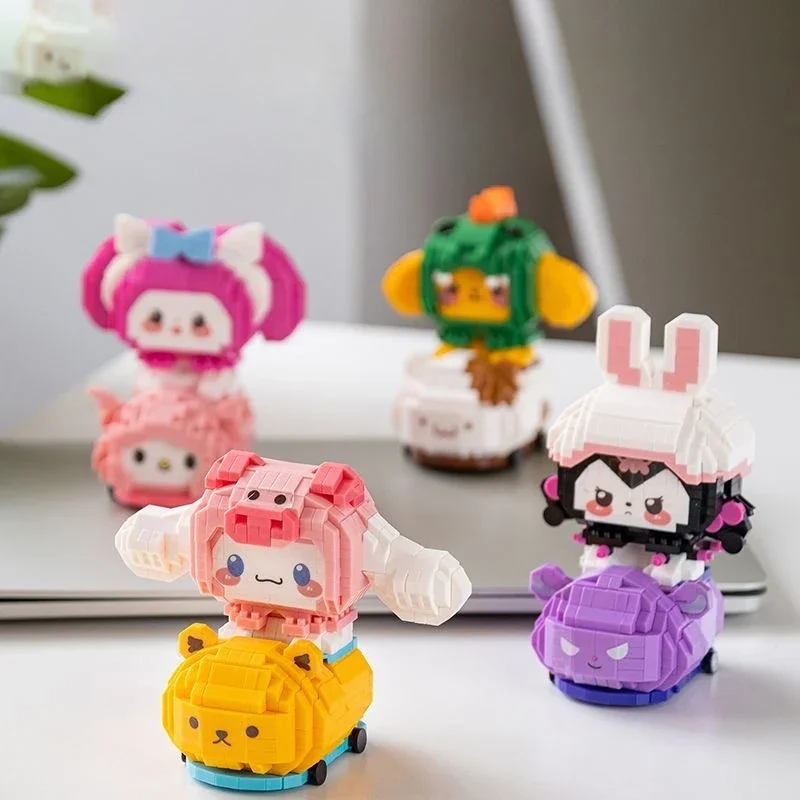 Sanrio Hello Kitty Cinnamoroll Pachacco My Melody Kawaii Cartoon Kart Jigsaw Puzzle Kids Cute Toys Puzzle Building Blocks