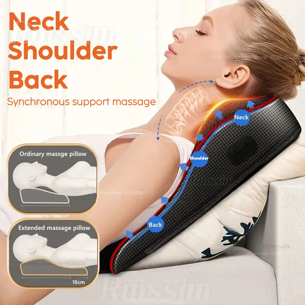 Nuevo Masaje eléctrico almohada para el cuello Shiatsu cabeza Cervical Ttraction cuerpo espalda cintura masajeador coche con calefacción masaje vibratorio