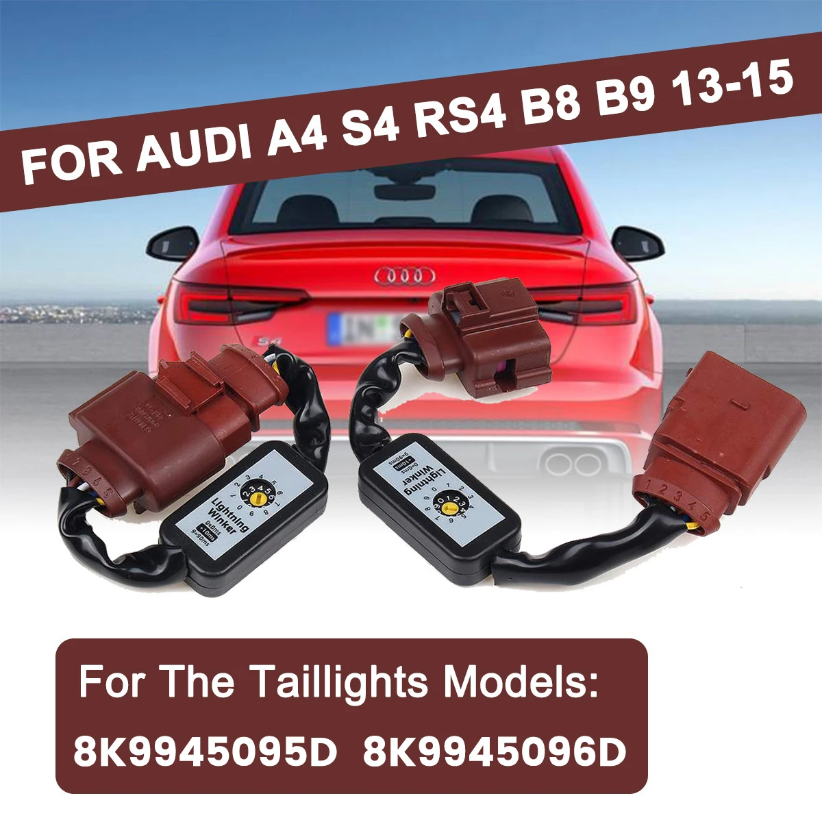 Dynamic Turn Signal Indicator LED Taillight Add-on Module Cable Wire Harness 2Pcs For Audi A4 S4 RS4 B8 B9 2013 2014 2015