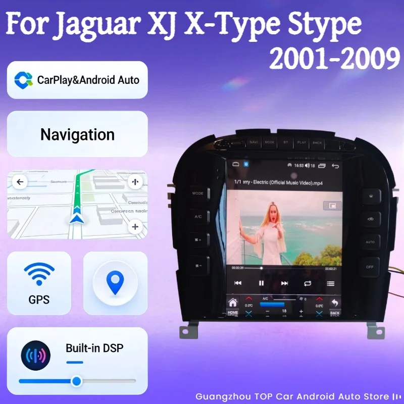 

9,7-дюймовая автомагнитола на Android 14.0 для Jaguar XJ X-Type Stype 2001-2009, автомобильная стереосистема с GPS-навигацией, головное устройство, поддержка CarPlay
