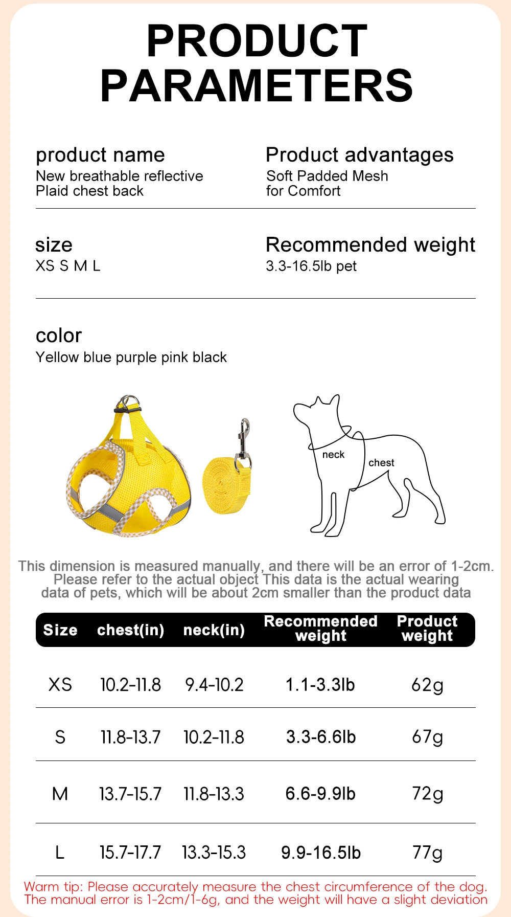 Hundegeschirr für Katzen, verstellbares Geschirr und Leine-Set für kleine Haustiere, atmungsaktive Weste für Mops, Chihuahua, Bulldogge, Hundezubehör – Detail 2