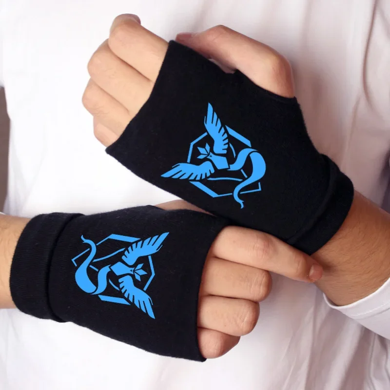 Pokemon GO Cartoon Half Finger Gloves Anime Zapdos Articuno Game Peripherals Office Gloves Children\'s Toys Birthday Gifts