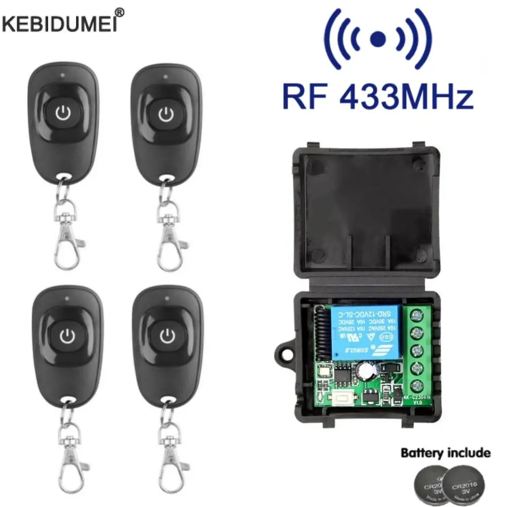 433Mhz RF Remote Control Wireless Switch DC 12V 1CH rf Relay Receiver and 1CH Transmitter For Door Electromagnetic lock