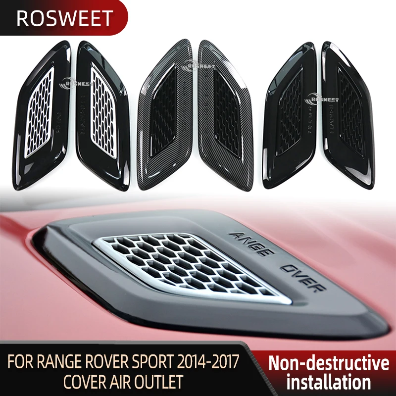 

Car Exterior Hood Air Vent Outlet Wing Trim Fit For Land Rover Range Rover Sport L494 2014-2017 Airflow Hood Vent Cover