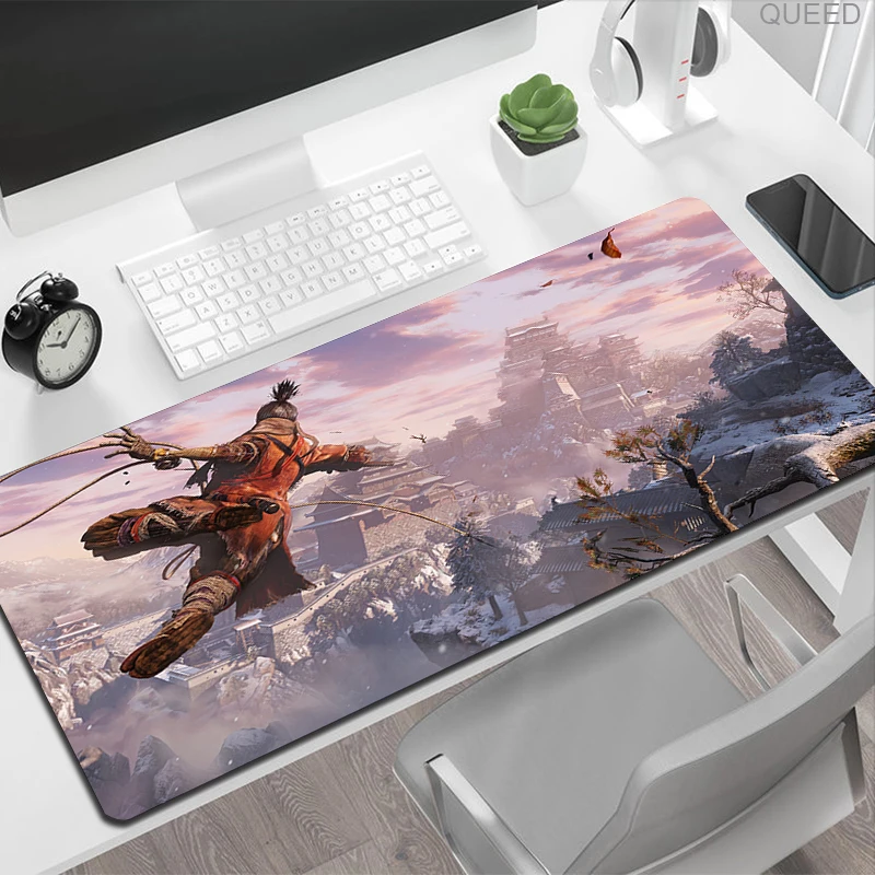 Коврик для мыши Shadow Die Two S-Sekiro, компьютерные игровые аксессуары, ковер, габайт, геймерский Настольный коврик в стиле аниме, большой японский коврик для мыши