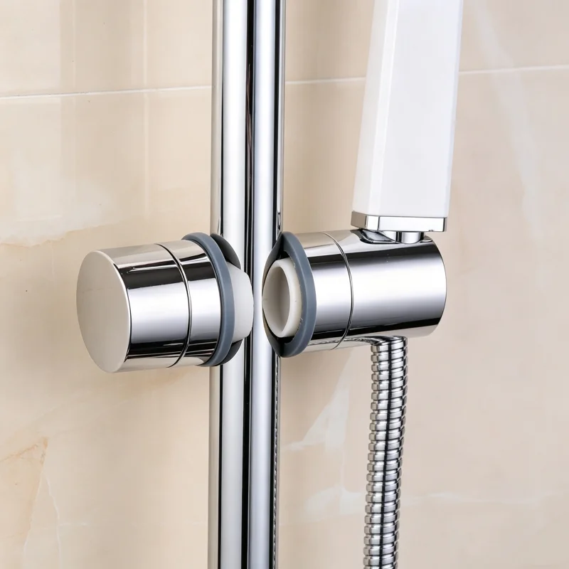 Adjustable Shower Head Mounting Bracket 22-25mm Clamp Holder With 360° Rotation For Bathroom Rail Slide Shower Accessories
