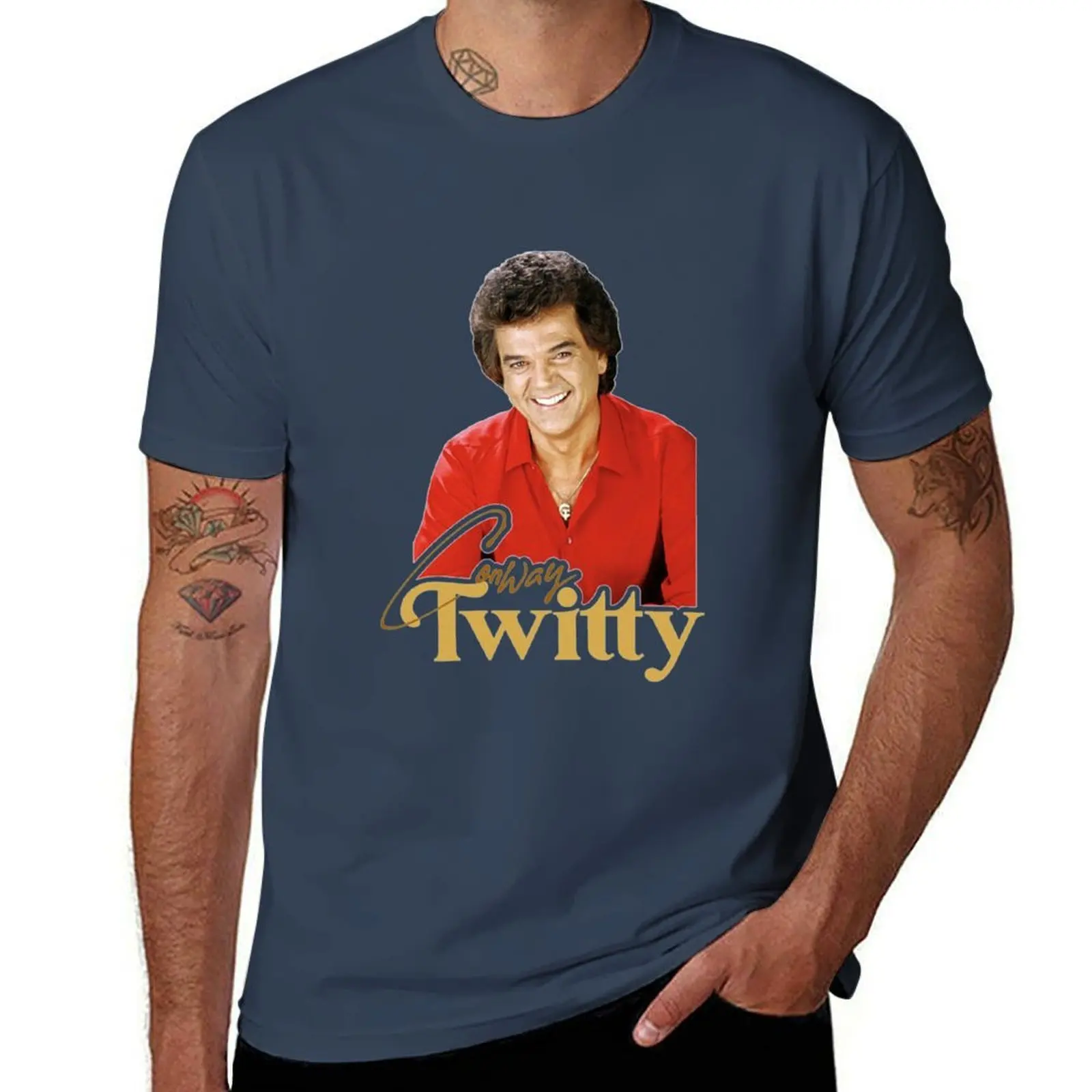 

Conway Twitty T-Shirt Basic Solid Tee for Daily Use
