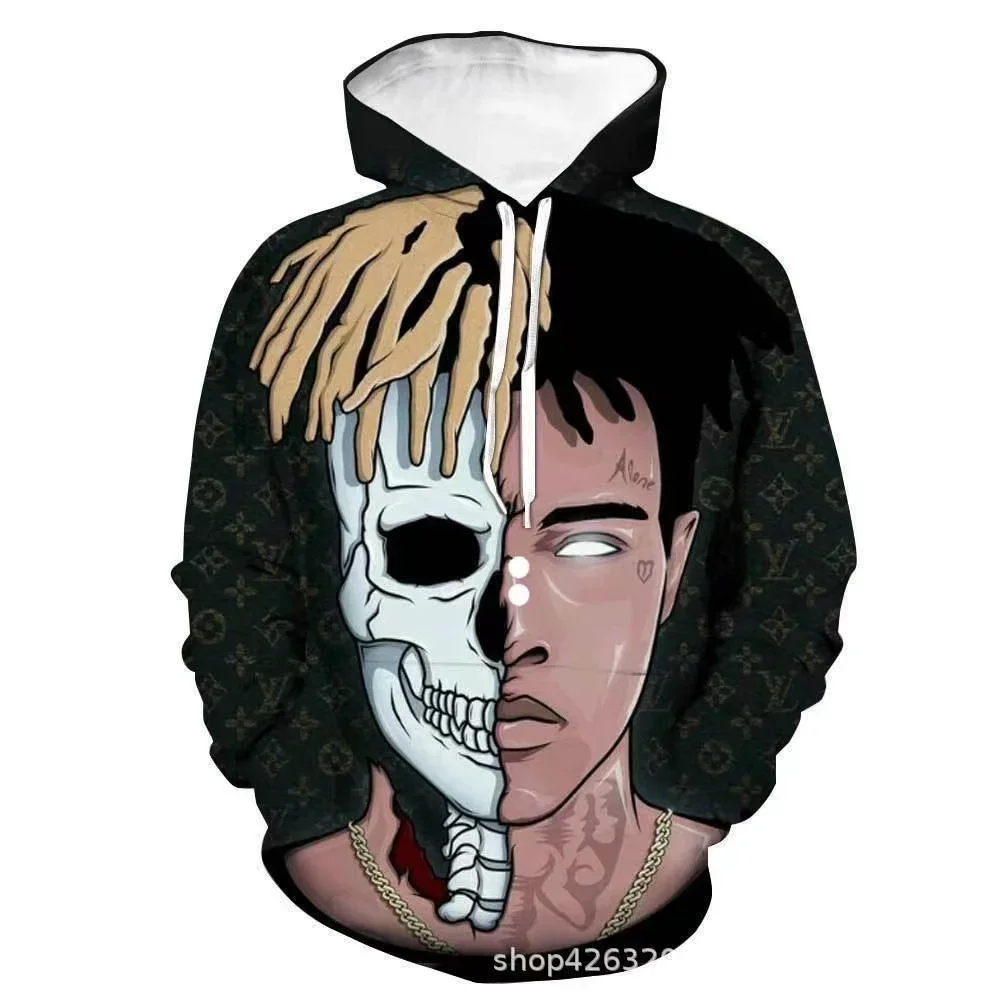 2024 New European and American Pop Rapper XXXTentacion Couple Street Trend Hoodie Harajuku Streetwear Women Men Hoodie  Sweat