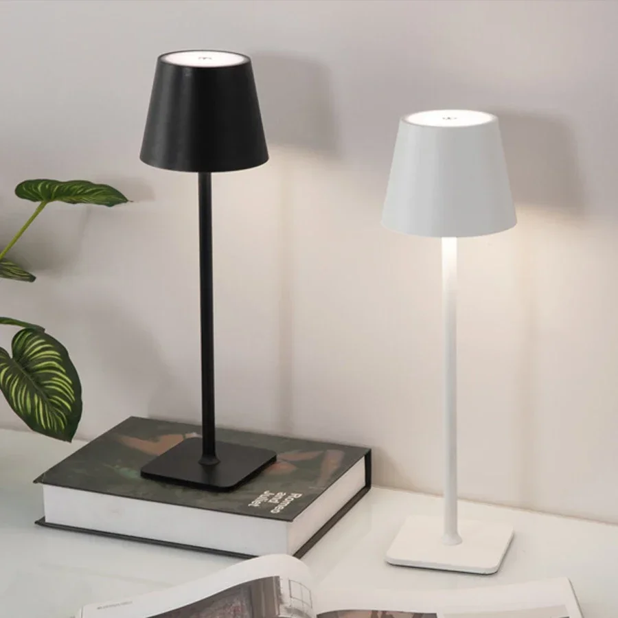 Wireless Table Lamp LED Wine Bottle Base Rechargeable Vases Light Touch Switch Bar Dining Lamp