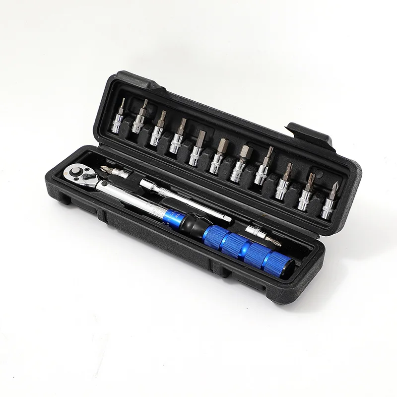 

Suitable for 15-piece set of 1/4 Xiaofei, preset adjustable torque wrench 2-24N.m adjustable maintenance kit tool