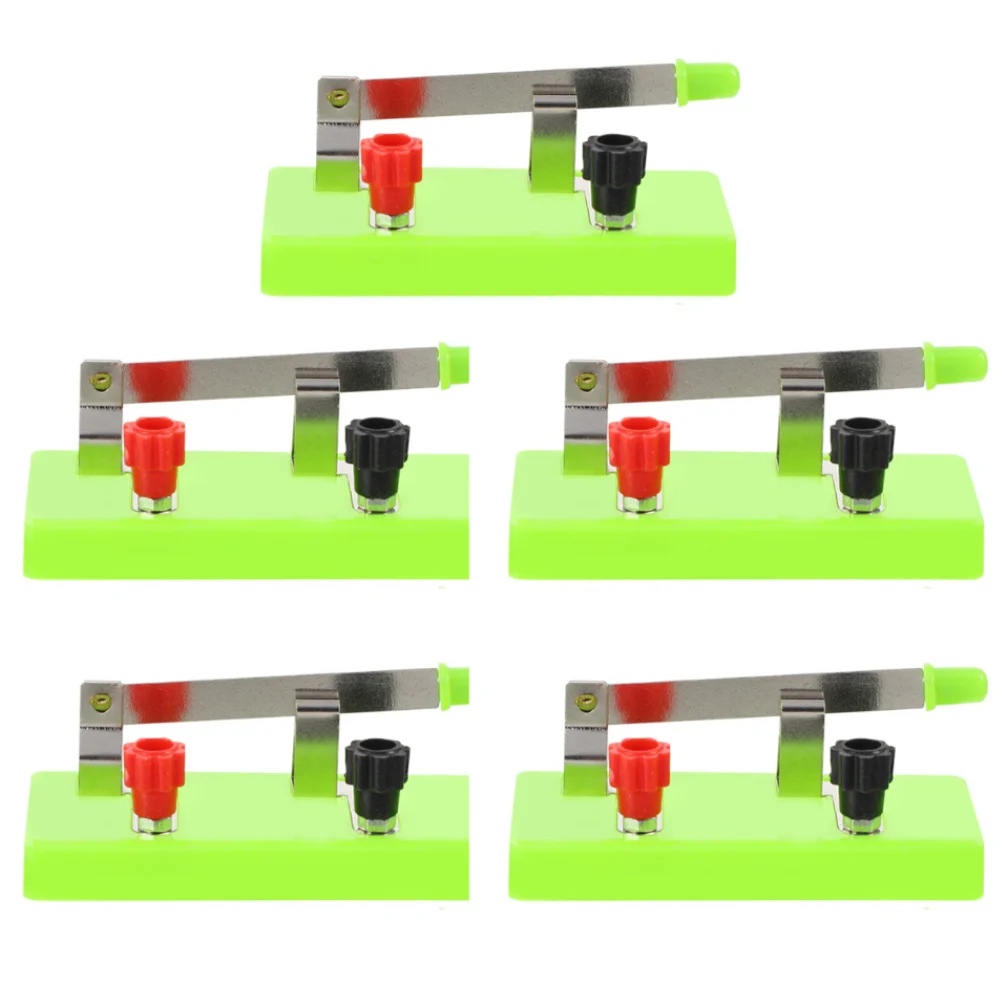 5Pcs Single Pole Spst Switch Copper Electrical Circuit Breaker for Physics Experiment Labs Equipment Education