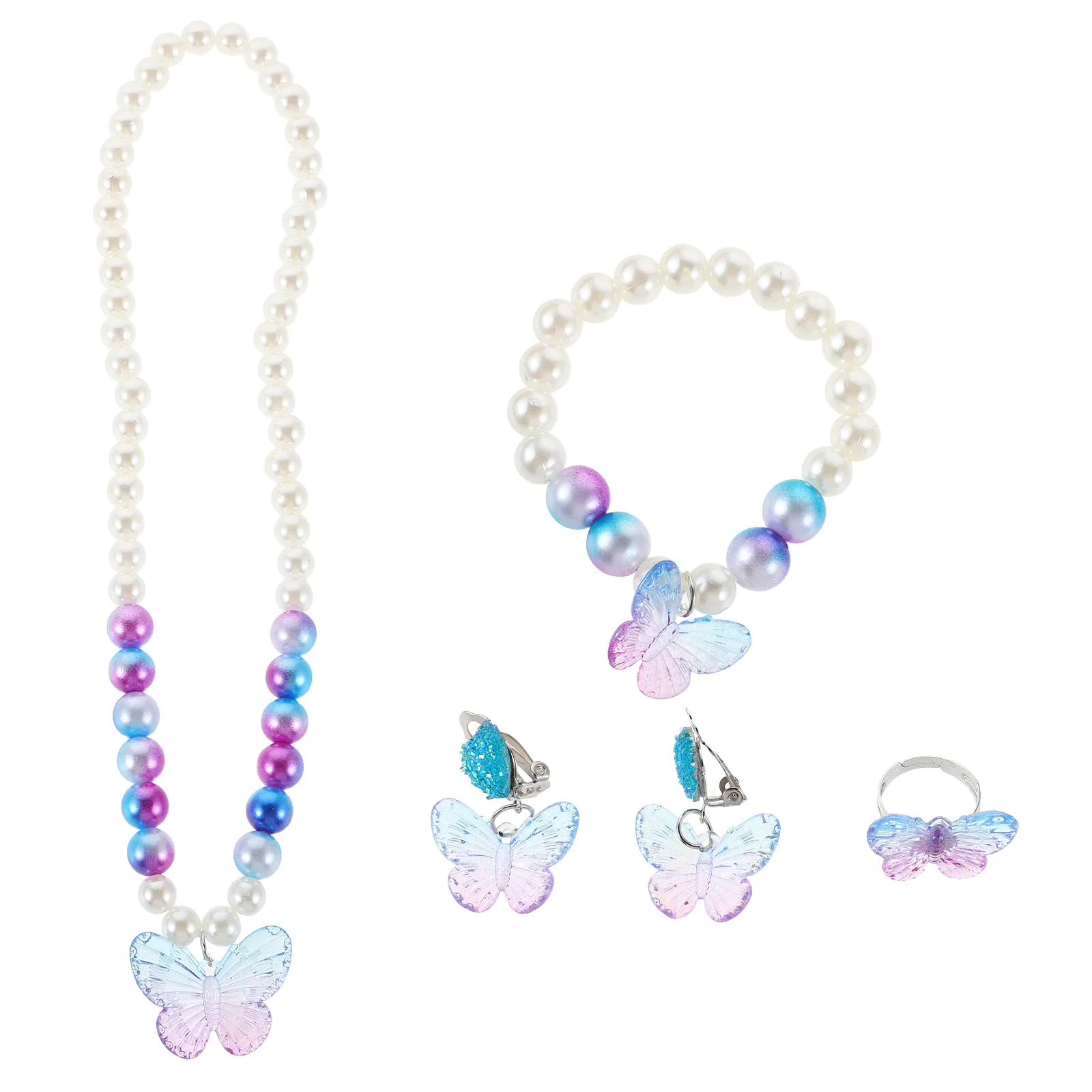 

Children's Jewelry Girls Bracelets Accessories Mermaid Butterfly Pendants Plastic Dress up Childrens for