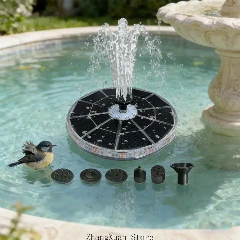 DIY-Solarwasserpumpen für Garten, Teich, Pool, solarbetriebene Springbrunnenpumpen mit 6 Düsen, Gartendekoration, 3 x – Detail 10