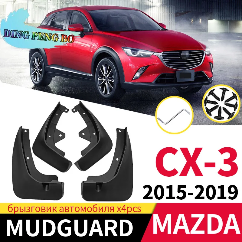 4PCS Plastic Mud Flaps FOR Mazda CX-3 DK5 DK8 2015 2016 2017 2018 2019 Splash Guards Fender Protectors Exterior Car Accessories