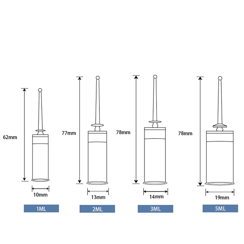 100 peças 1ml 2ml 3ml 5ml uso quebrável push-pull seringa descartável garrafa cosmética para distribuição de essência loção de água e creme
