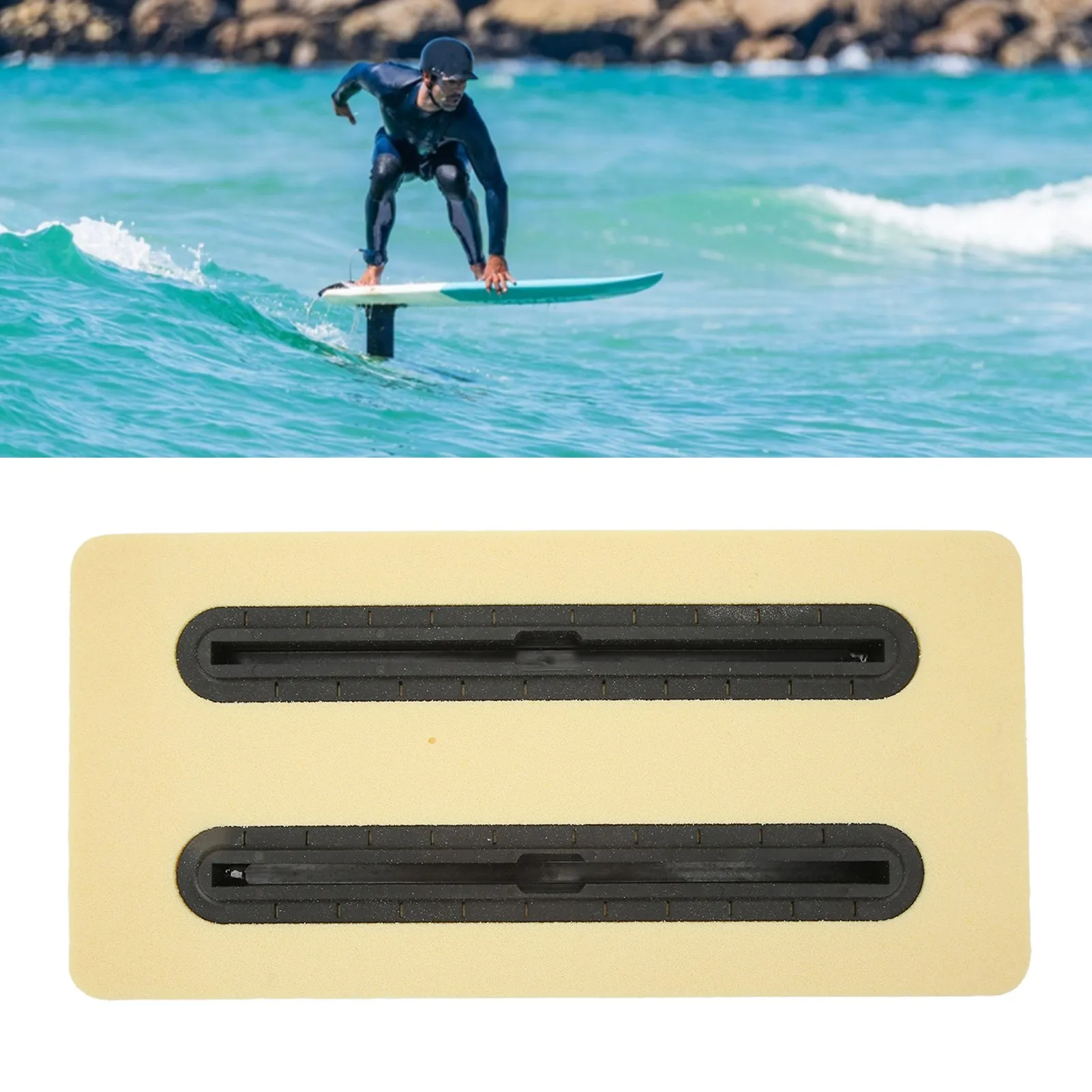 

Hydrofoil PVC Foam Box Stable Great Water Pressure Withstanding Hydrofoil Mount Track Rail Box Black