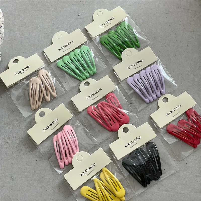 5pcs Hair Accessories Simple Clip, Candy Color Cute Bangs Snap Clips, Hairpin for Girls, Women