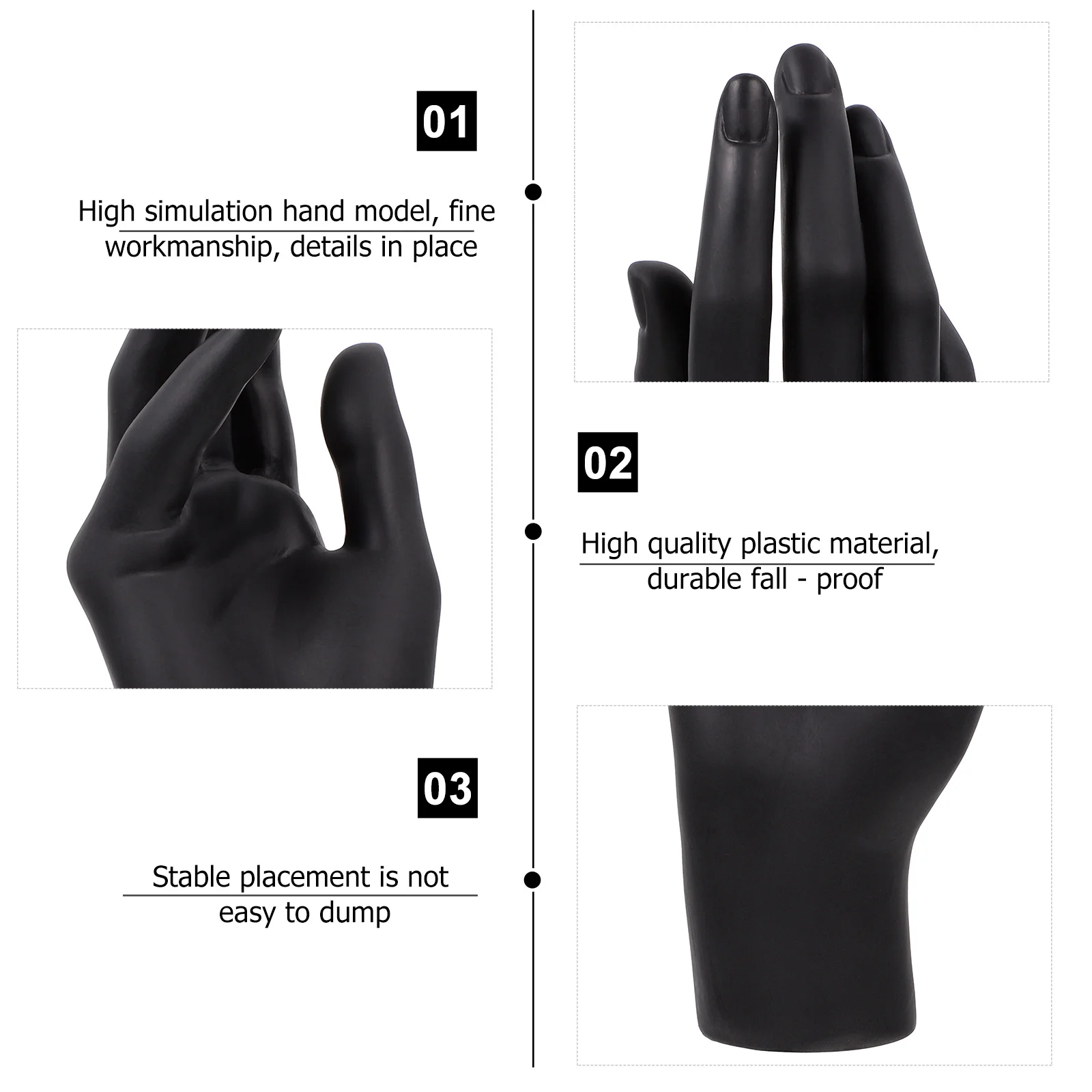 1Pcs Plastic Jewelry Hand Holder Stand Ring Bracelet Display Rack for Shop Desktop Showcase Organizer Ring Stand