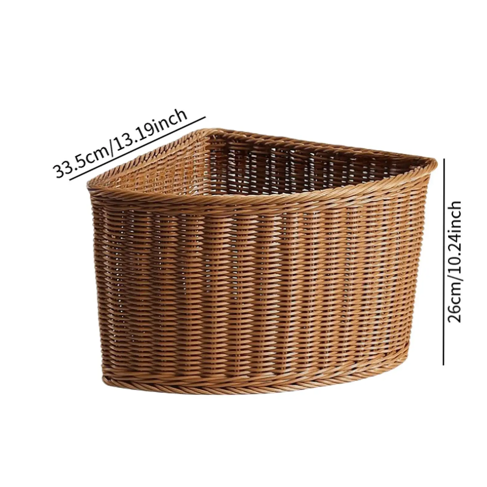Wardrobe Organizer Stackable Imitation Rattan Corner Storage Basket Fan Shape for Cabinet Closet Laundry Bathroom Use