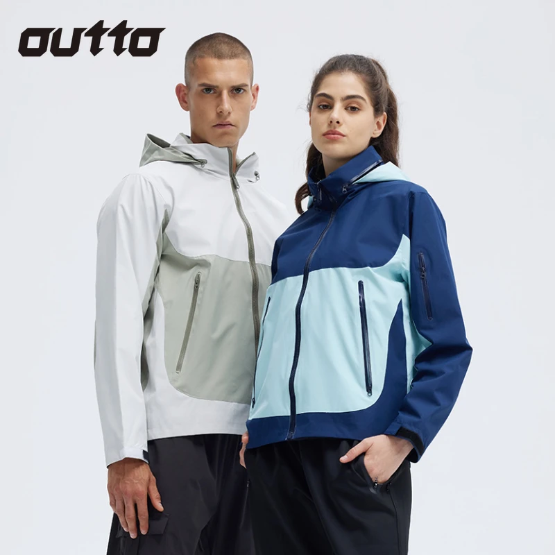 

Waterproof Charge Jacket Men Women Windproof Wear-resistant Contrast Color Coat Outdoor Hiking Camping Climbing Cycling Jackets