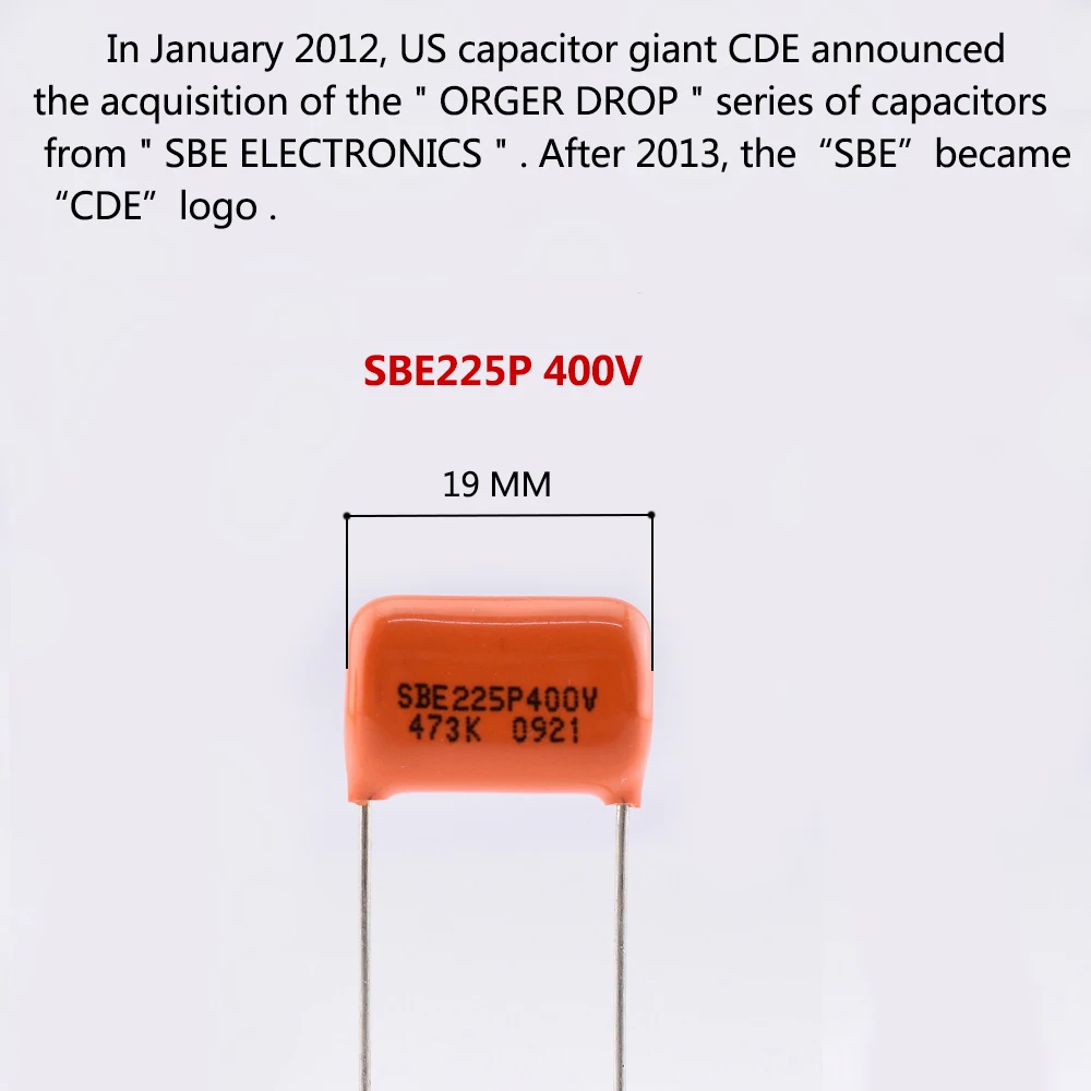 1 Piece Original Elpac/CDE/SBE 225P 473K 0.047UF Vintage Orange Tone Cap (Capacitor)  For Electric Guitar - Made in USA