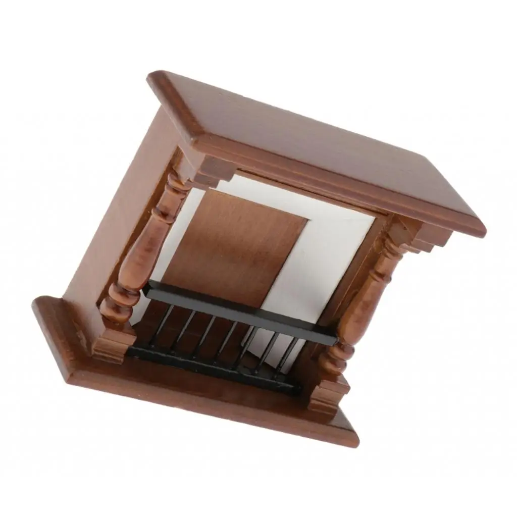 

Wooden Dollhouse Miniature Fireplace Decoration 1/12 Mini Accessories