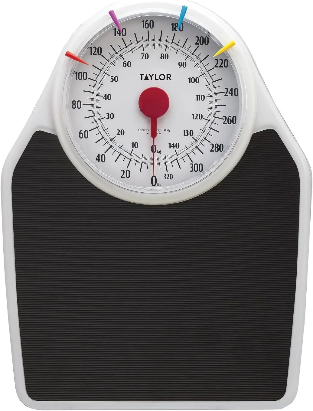 

Analog Bathroom Scale, 330LB Capacity, Large 7-inch Dial, Easy-Read Platform, Black