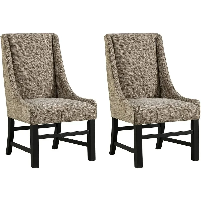 Modern Farmhouse Upholstered Dining Chair Set, Sturdy Wood Frame with A Cushioned Back and Seat