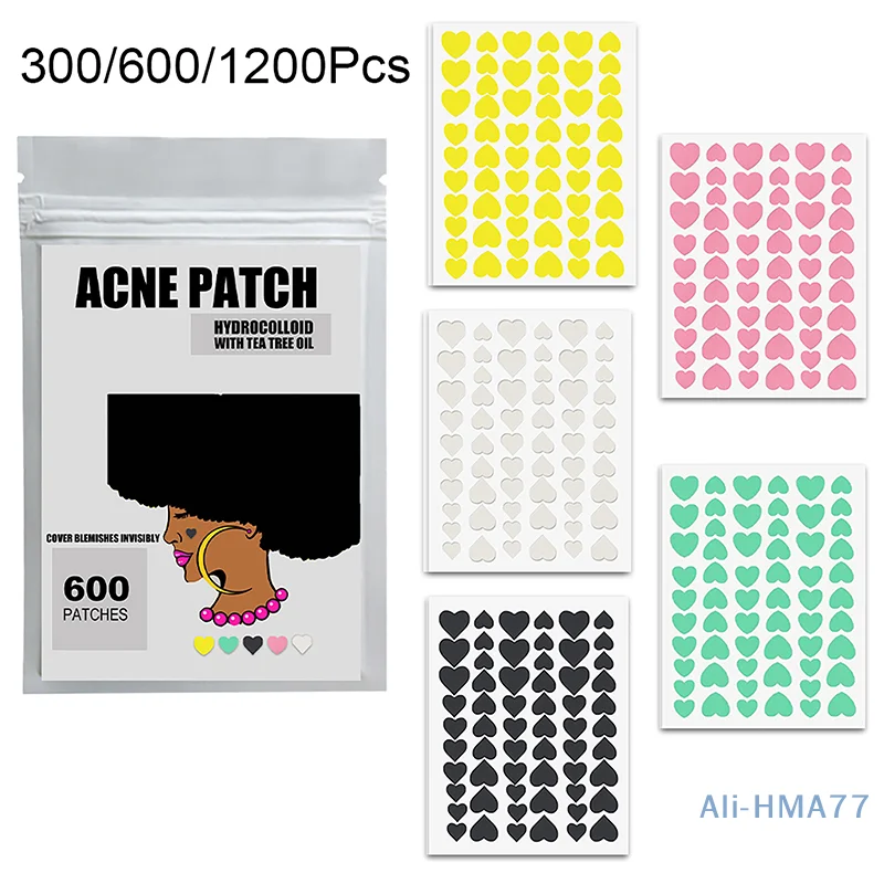 300/600/1200 PCS/SET Heart Pimple Patch Acne Colorful Invisible Acne Removal Skin Care Stickers Concealer Face Spot Beauty