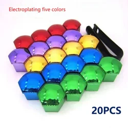20Pcs Car Wheel Nut Caps Protection Anti-Rust Auto Hub Car Tire Screw Caps Nut Bolt Covers Caps Exterior Decoration 17/19/21 mm
