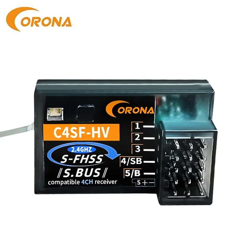 CORONA C4SF C4SF-HV 2.4GHz 4 Channels S-FHSS/FHSS SBUS Compatible Receiver For FUTABA 3PV/7PX/4PLS/4PV/7PX/4PX etc Models Parts