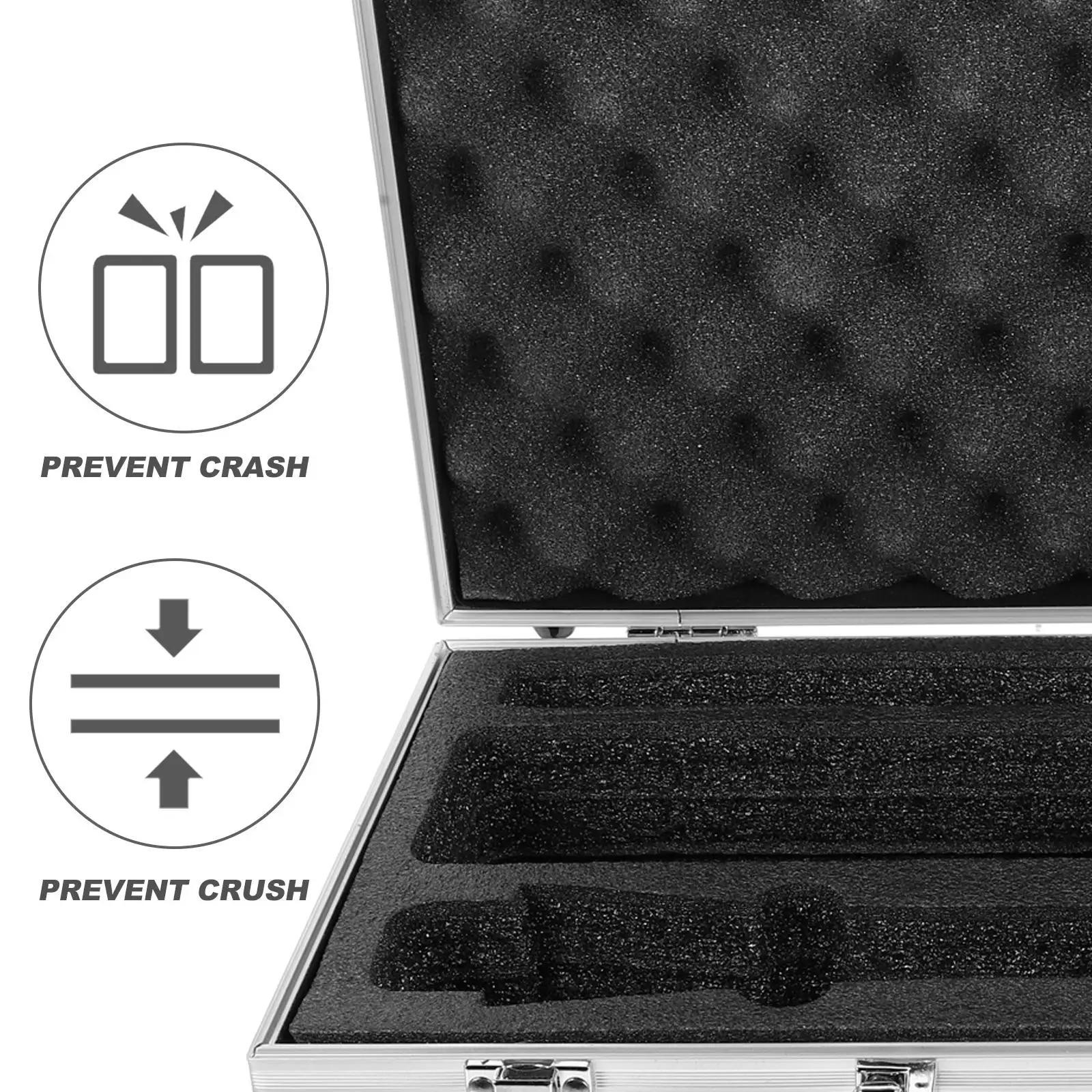 Portable Microphone Mobile Sound Card Set Storage Case Black Protective Dustproof Lightweight Foam Layer Scratch Resistant Mic
