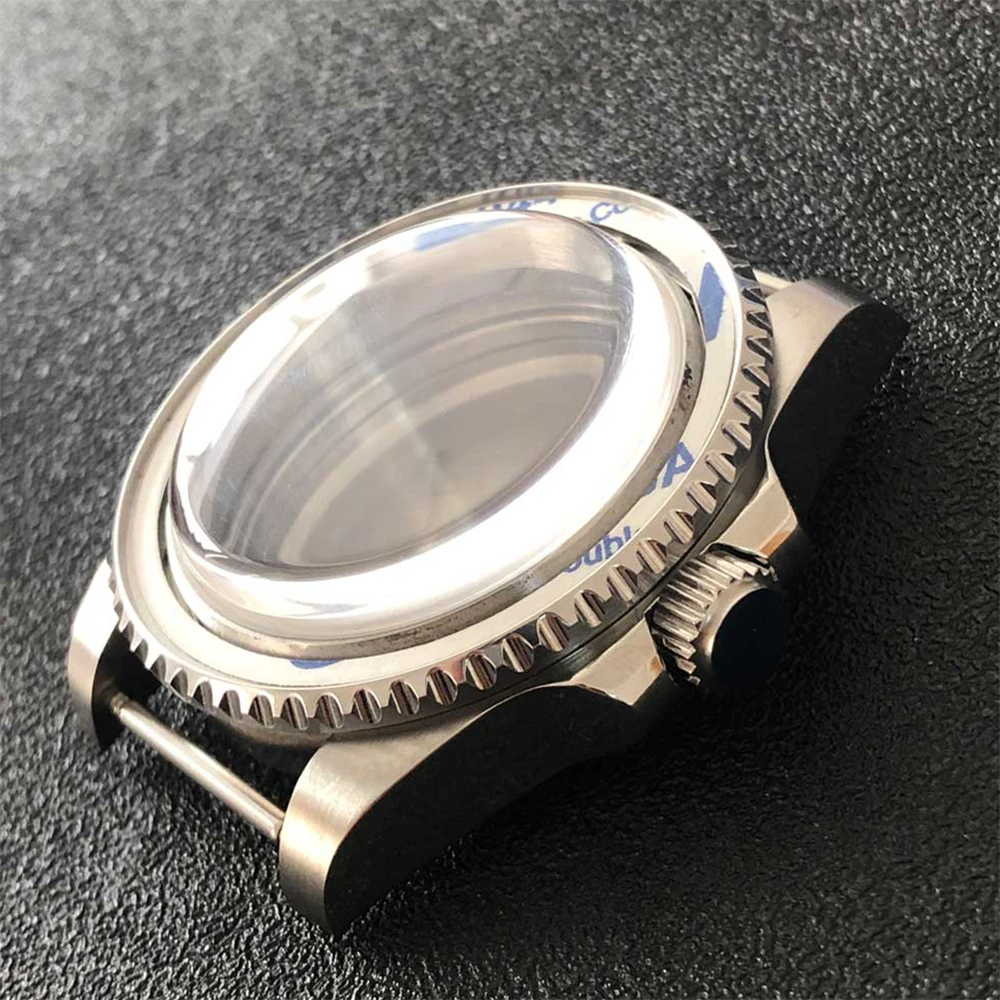 Stainless Steel Case NH35 40MM Convex Mirror Sapphire Glass Watch Case for NH35/NH36 Movement Modification Watch Shell Parts