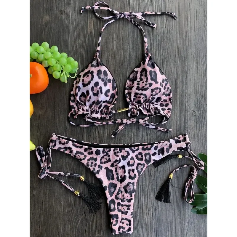 Sexy push up bikini women swimsuit 2020 beach Brazilian bikinis set high waist Swimwear bathing suit leopard print swimming suit