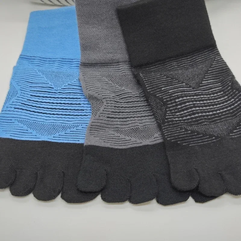 Chaussettes de sport respirantes à séchage rapide pour hommes, chaussette Parker fendue, 5 doigts, grande taille, fitness, course à pied, marathon, professionnel, 2 paires