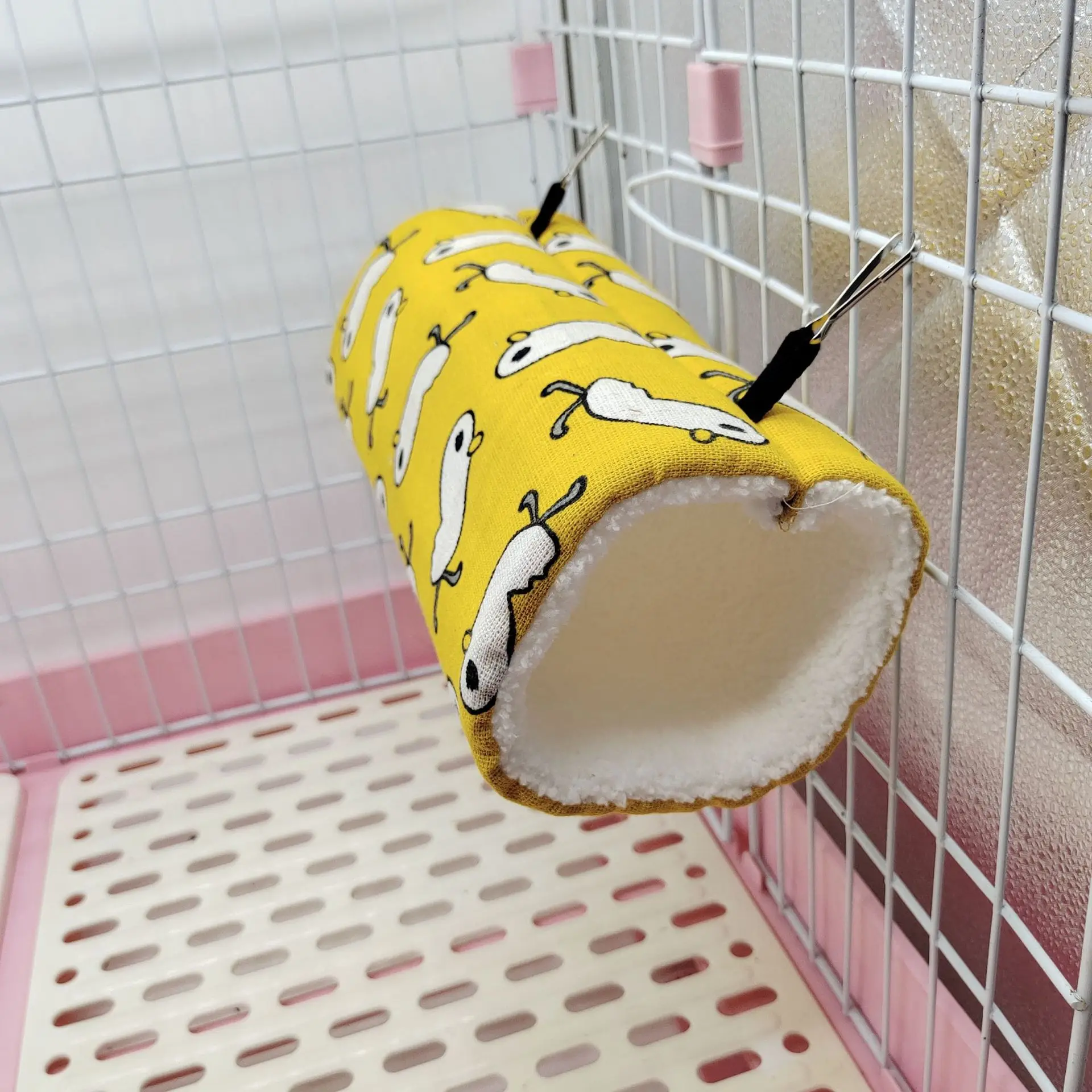 Zufällige Farbe 1pc Kleine Haustier Tunnel Honig Tasche Gleiten Nerz Streug Ratte Meerschweinchen Super Weiche Plüsch Tunnel Nest hamster Warme Tunnel – Detail 5