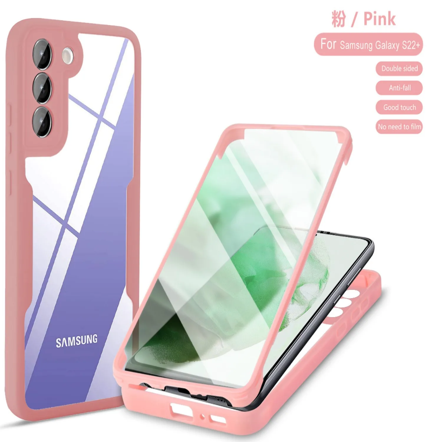 360° Shockproof Phone Case for Samsung Galaxy S25 FE Built-in Screen Protector Transparent Back Anti-Drop Bumper Cover