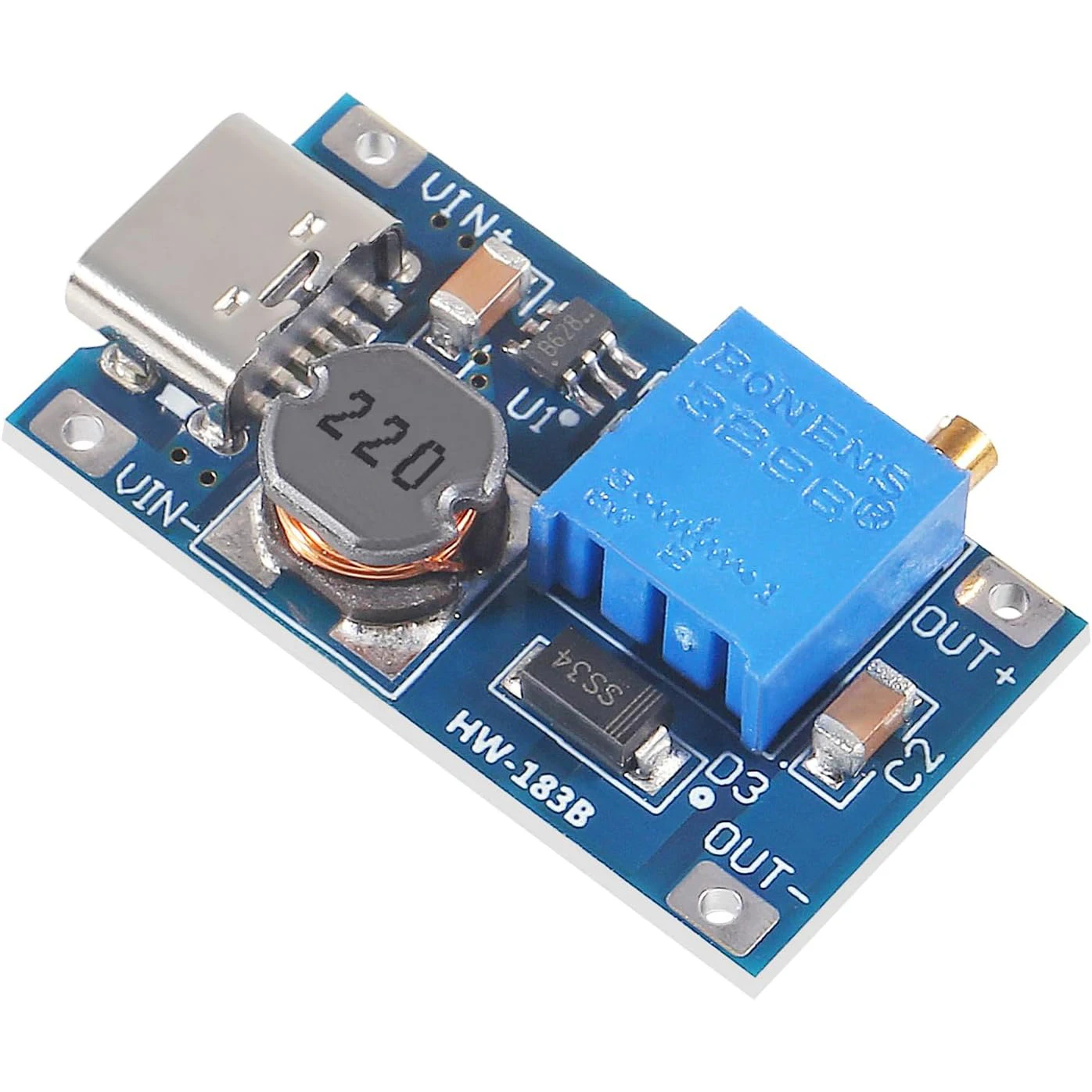 10pcs MT3608 Adjustable Step Up Module Voltage Regulator Type-c Plug 2V-24V to 5V-28V 2A Step-Up DC-DC Boost Converter - view 5