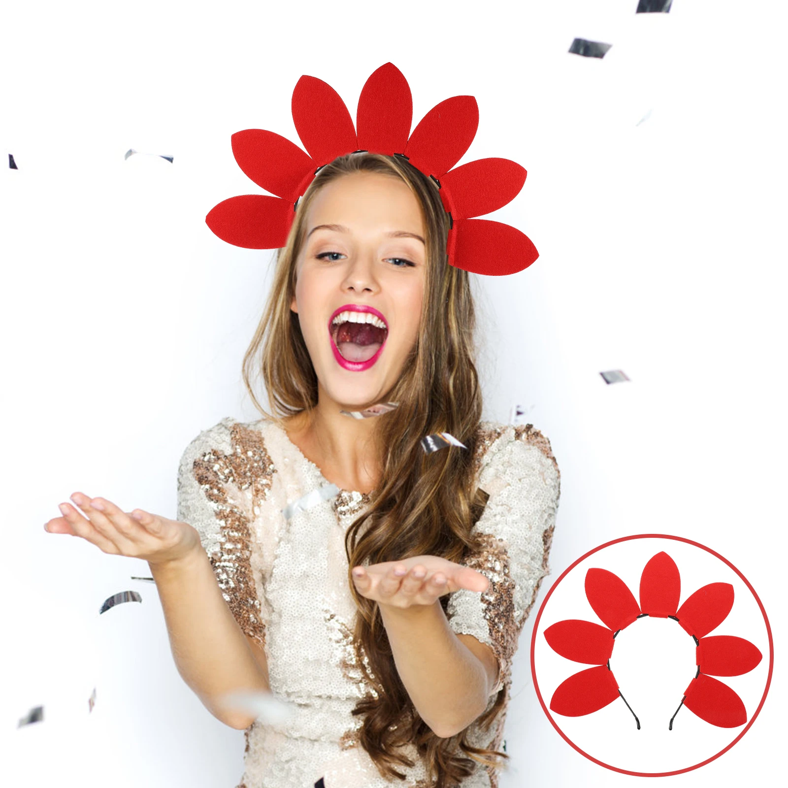

Headband Sunflower for Women Petal Festival Headpiece Non-woven Fabric Bride