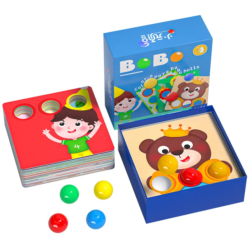 Crianças brinquedos de madeira dos desenhos animados bola de madeira iluminação das crianças brinquedo de madeira cor correspondência classificação puzzle brinquedo xl