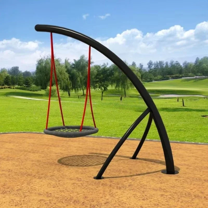 Park Swing Outdoor Hanging Swing Outdoor Garden Park Adult Child Square Chair Nest Rope Swing
