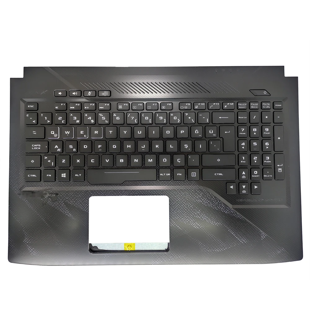 Imagem -03 - Teclado Retroiluminado para Asus Rog Strix Gl503 Gl503v Gl503vm Teclado para Notebook Retroiluminação Estojo Superior be gk hu ne sw tr