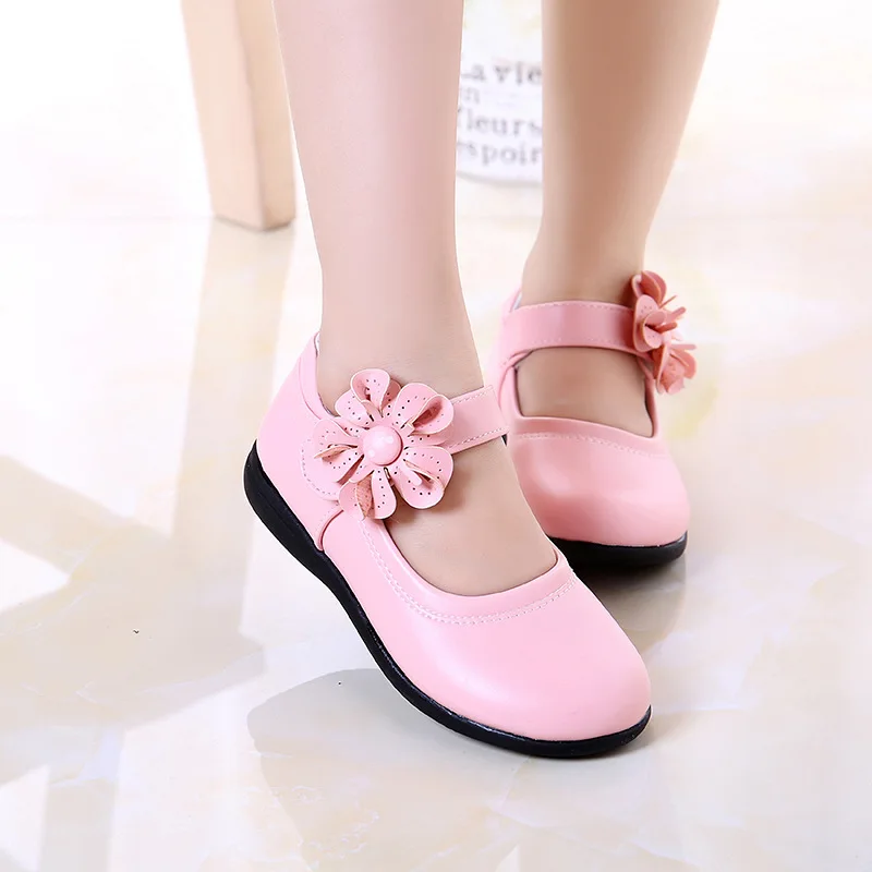 Girls Leather Shoes for Children Wedding Dress Princess School Shoes Kids Summer Bow-knot Black Student Sandals Korean Fashion