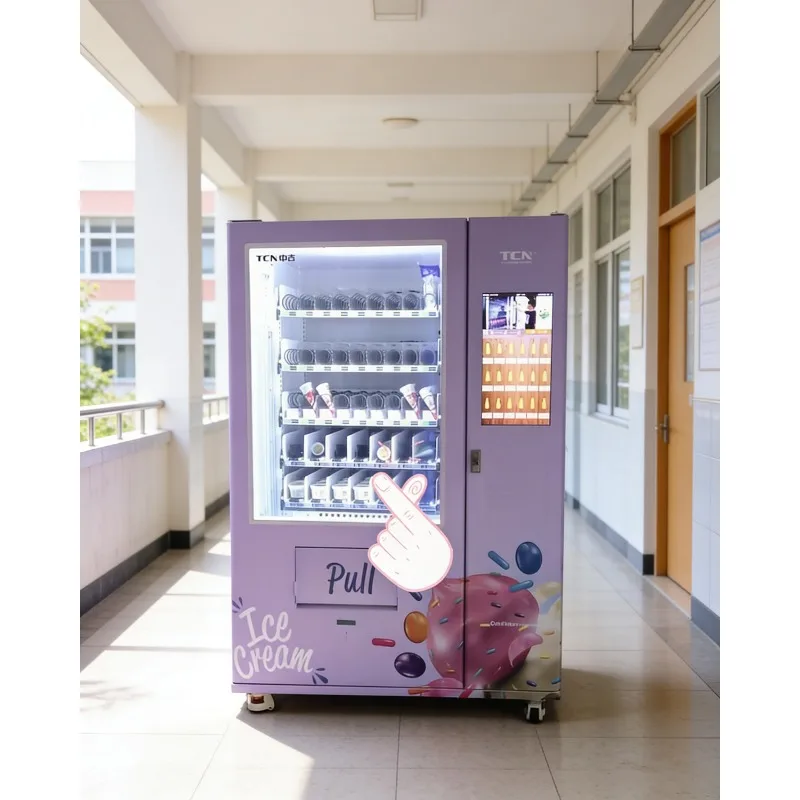Fast Serving Ice Cream Vending Machine Automatic QR Code Payment Self-Service Frozen Yogurt Dispenser Commercial Outdoor Unmanne