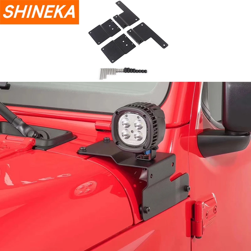 SHINEKA Samochodowy wspornik słupka A LED Uchwyt na lampę Akcesoria do Jeep Wrangler JL Gladiator JT 2018 2019 2020 2021 2022 2023