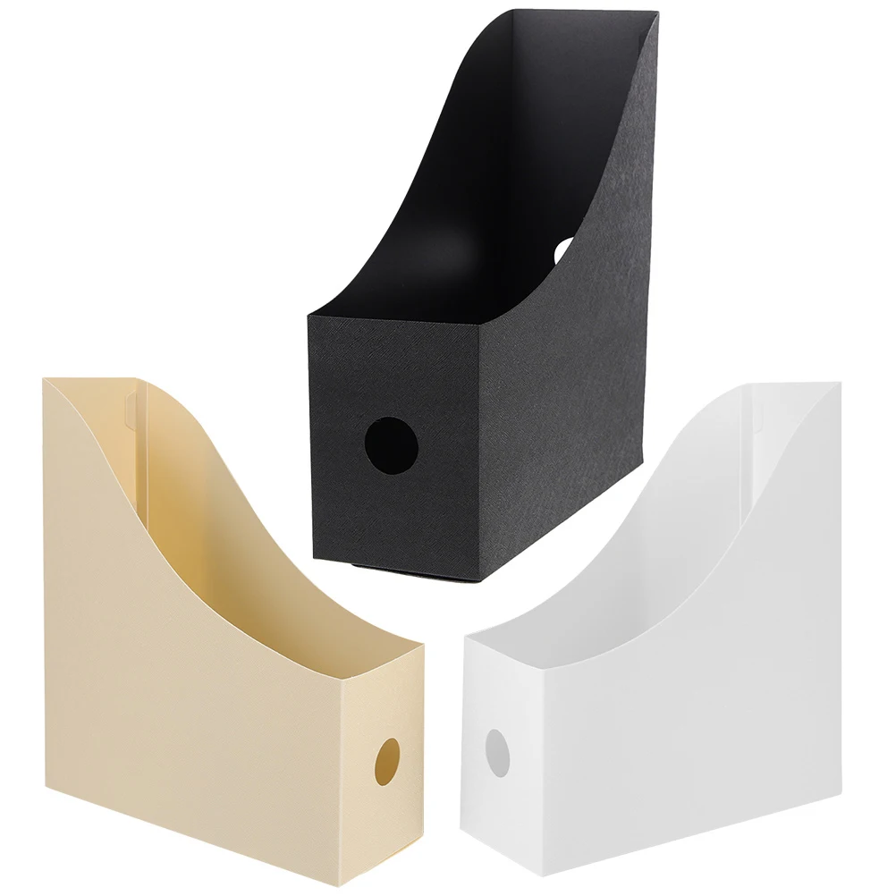 

3pcs File Rack Magazine Boxes Desk Organizer Desktop Document Holder Plastic Thickened Design Strong Office Study Room