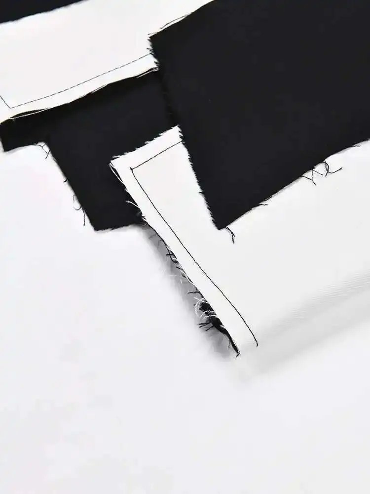 Women Black Irregular Color-block Big Size Blazer New Lapel Long Sleeve Jacket Fashion Tide Spring Autumn 2025new пиджак