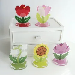 Acrylic Placement Photo Color Flowers Clip Stands Desktop Ornaments Vintage Simple Note Holder Paper Clamp Message Note Holders